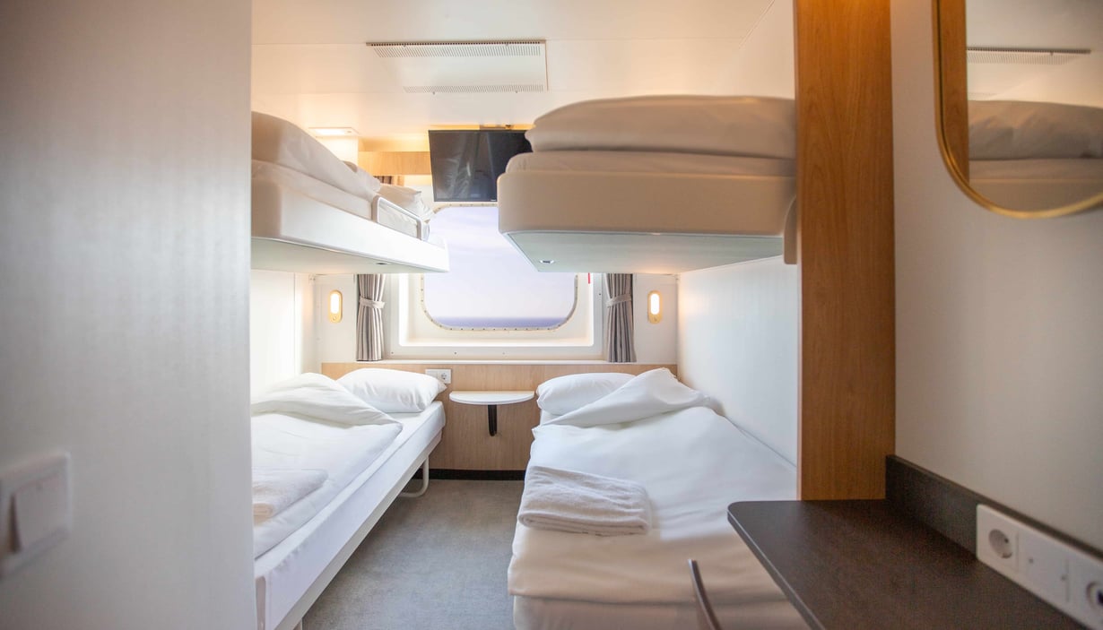 4-sengslugar med havutsikt, køyesenger A4
