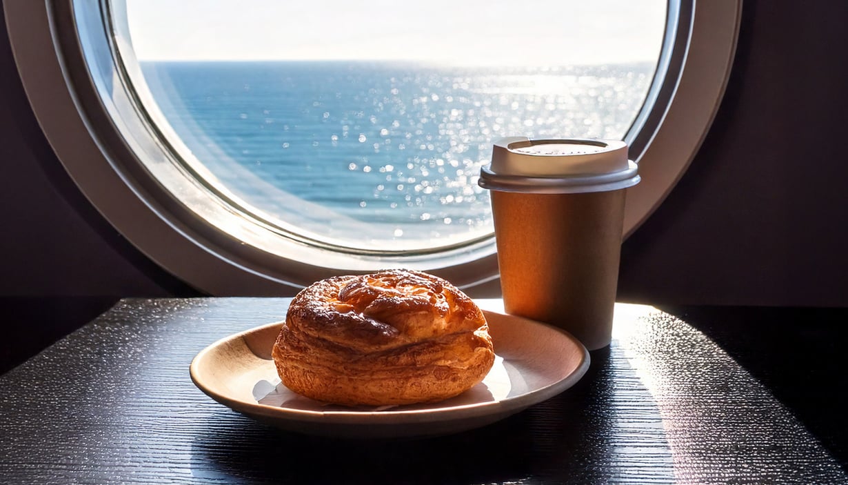 dansk wienerbrød og en kopp kaffe