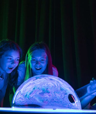 Sæbebobleshow i Experimentarium