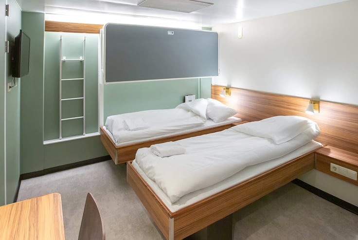 Innvendig 3-sengs lugar