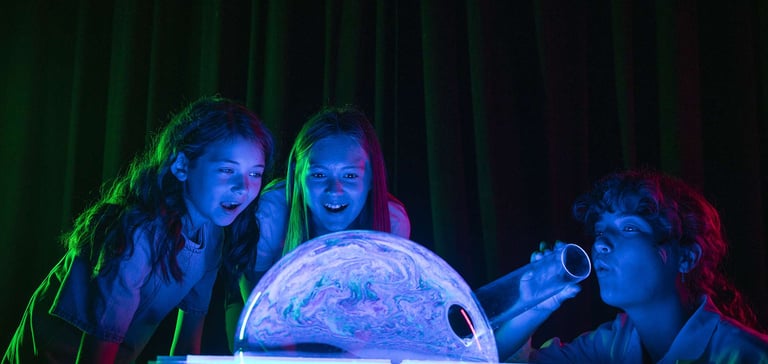 Sæbebobleshow i Experimentarium