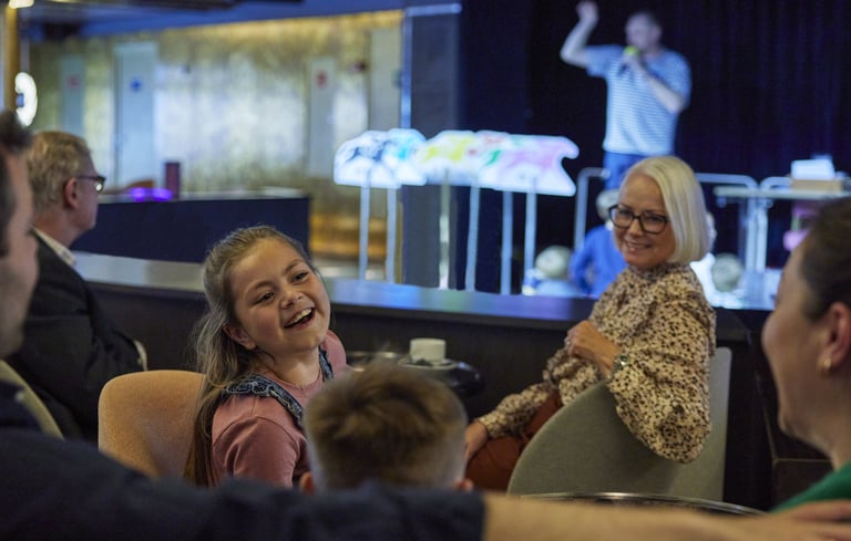 familie underholdes av konkurranse